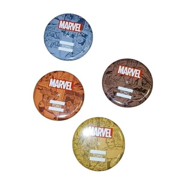 Marvel x TOMS Limited Edition Collectible Pins Set of 4 - Picture 1 of 8